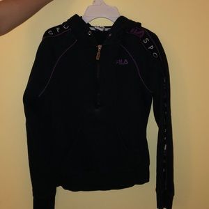 Black quarter zip hoodie